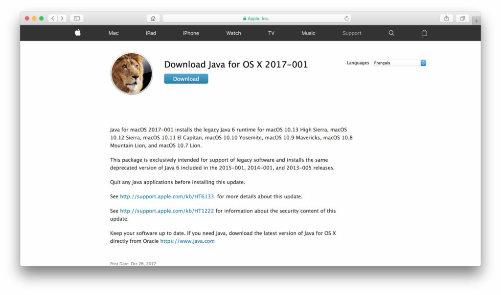 install java 1.6 for mac